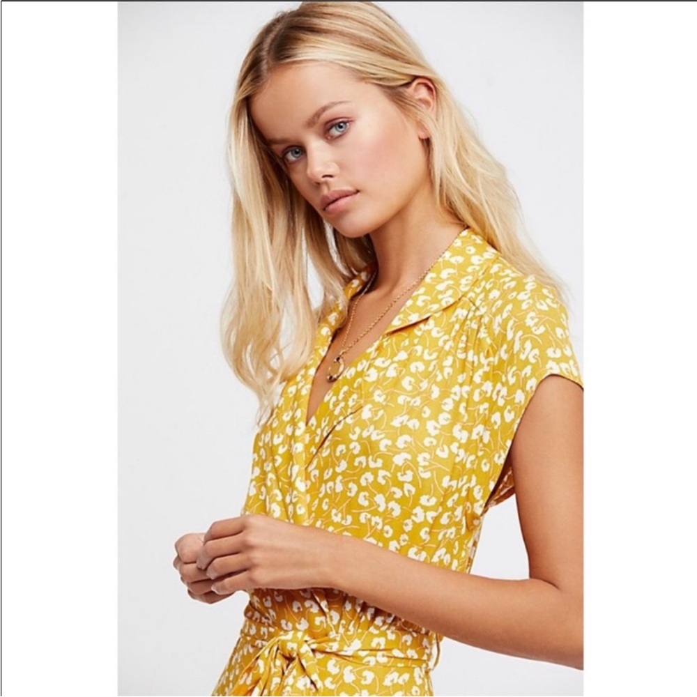 Free People Yellow Floral Maxi Dress
